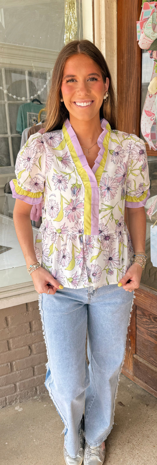 Purple Floral Top