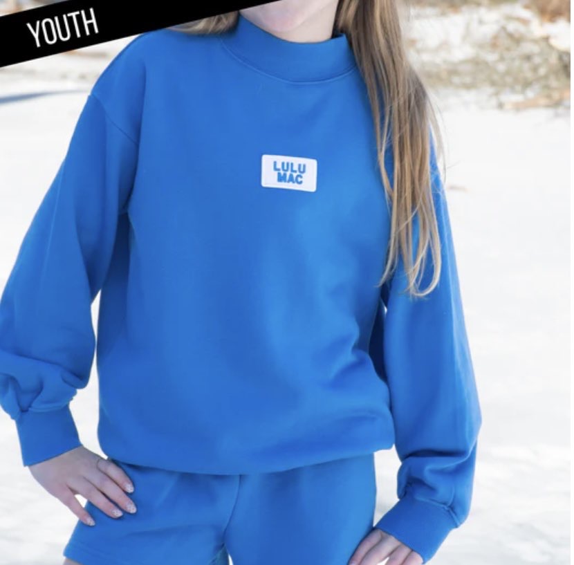 Blue Youth Terry Cloth Lulu Mac Mockneck