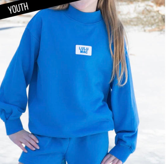 Blue Youth Terry Cloth Lulu Mac Mockneck