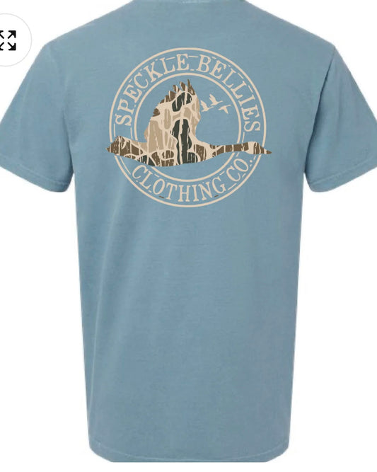 Blue Speckle Bellies Tee