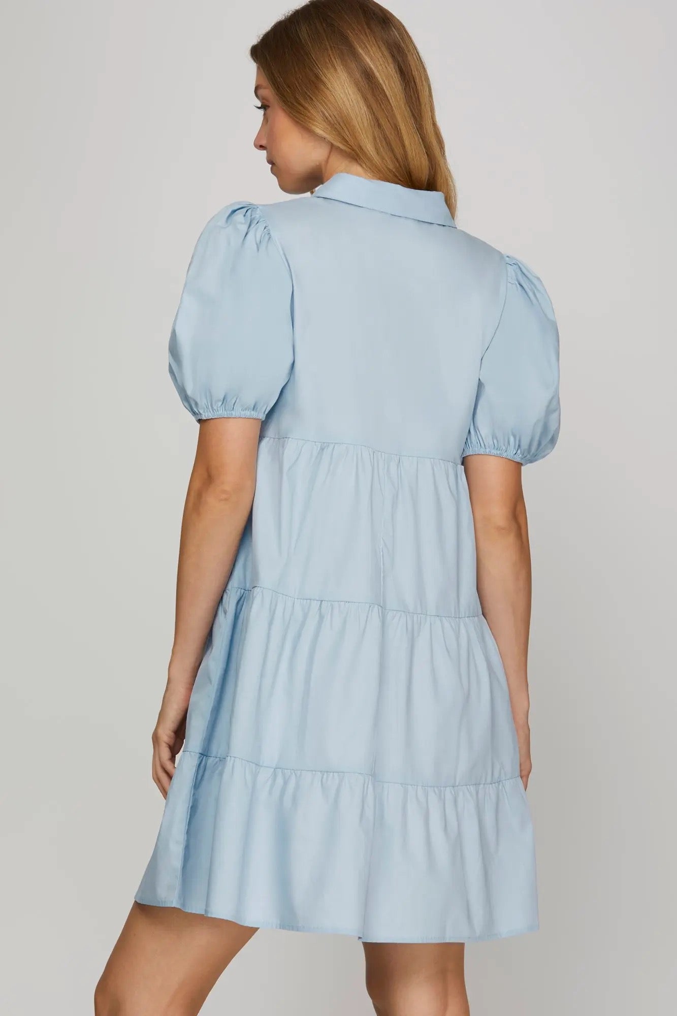 Light Blue Collared Dress