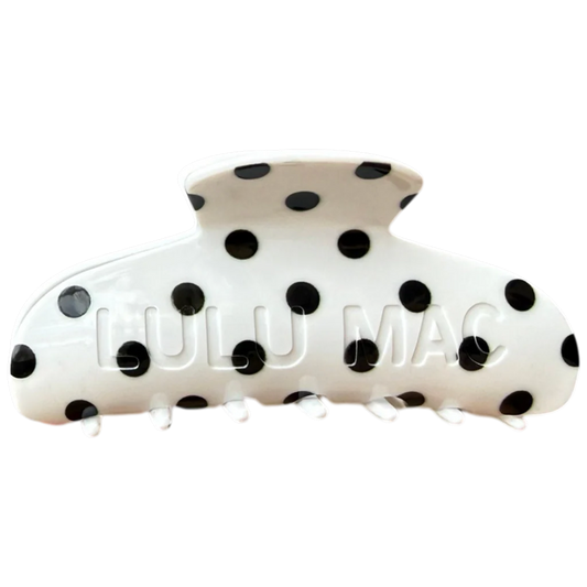 Lulu Mac White/Black Dot Clip