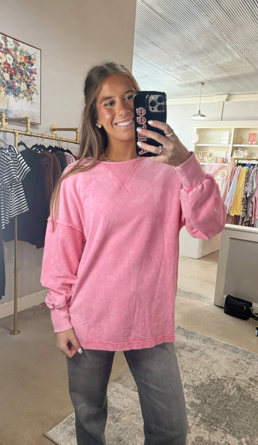 Pink Mineral Washed Top
