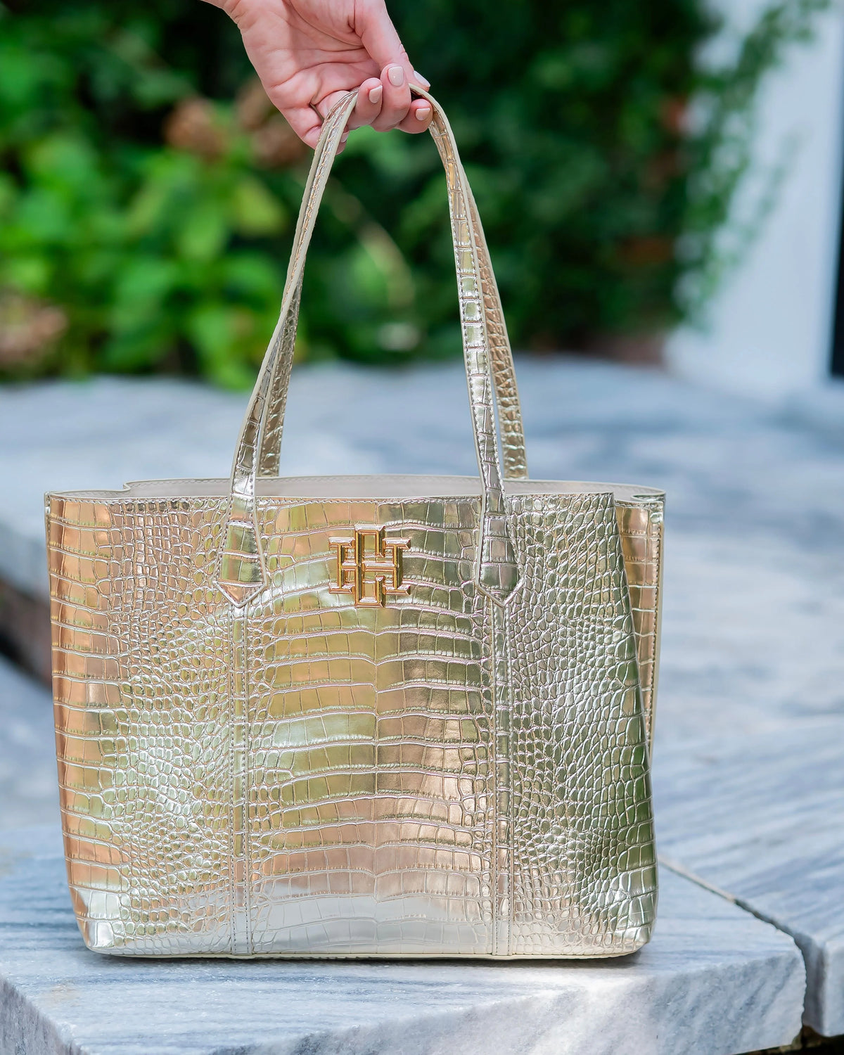 Caroline Hill Gold Heath Tote