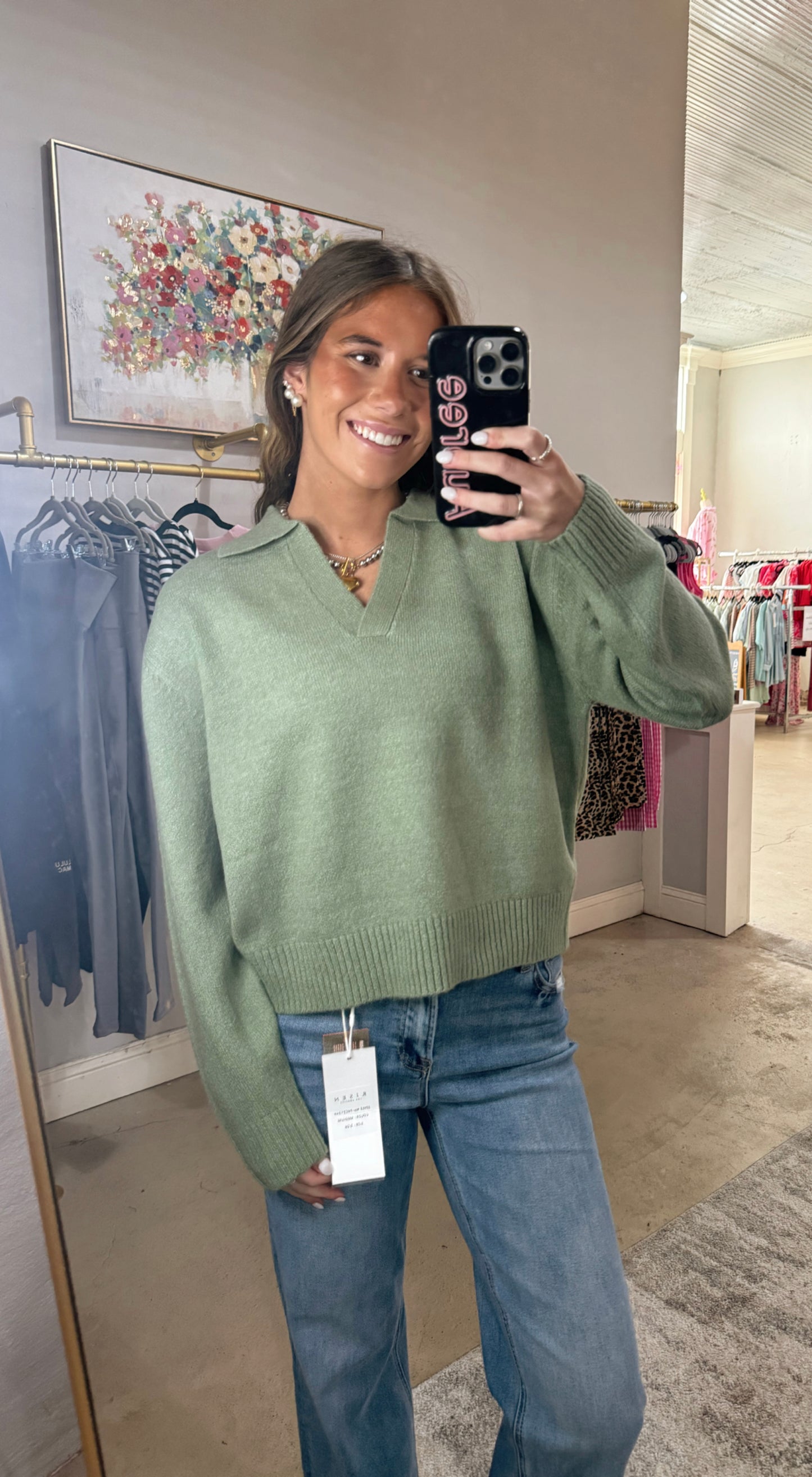 Green Collared Sweater