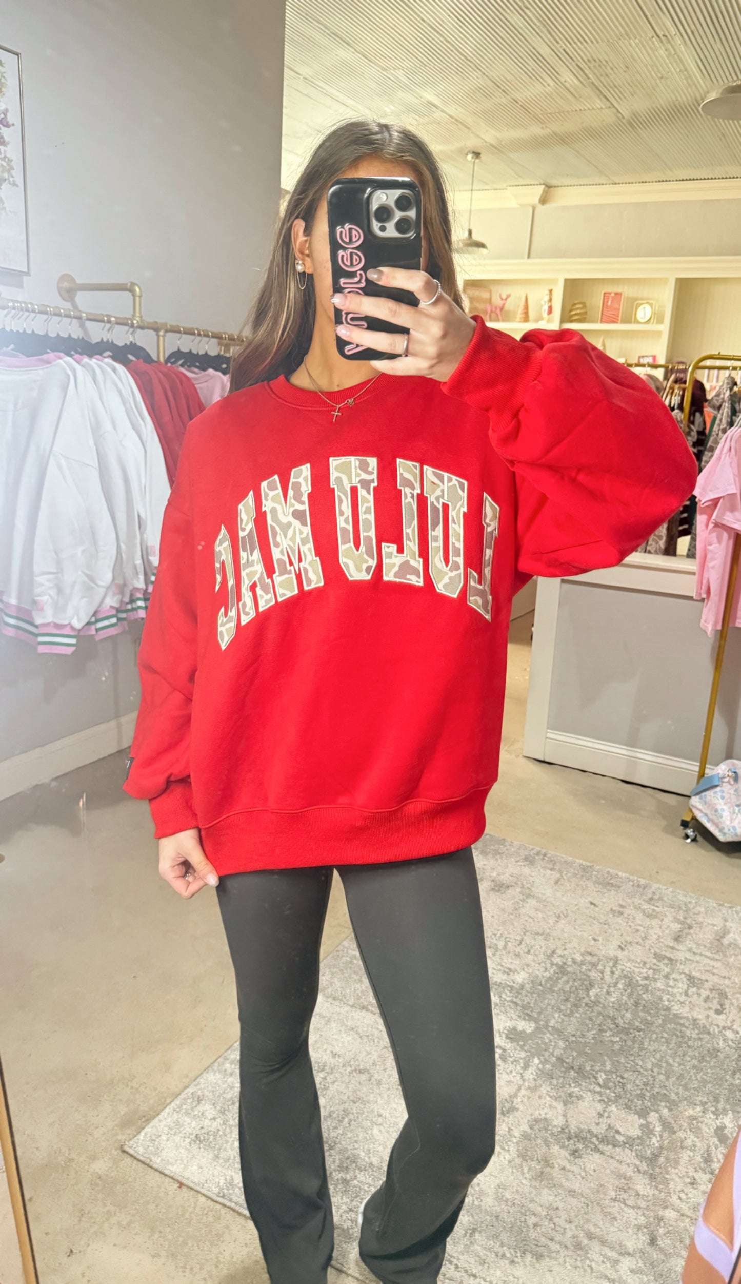 Red & Camo Lulu Mac Sweatshirt