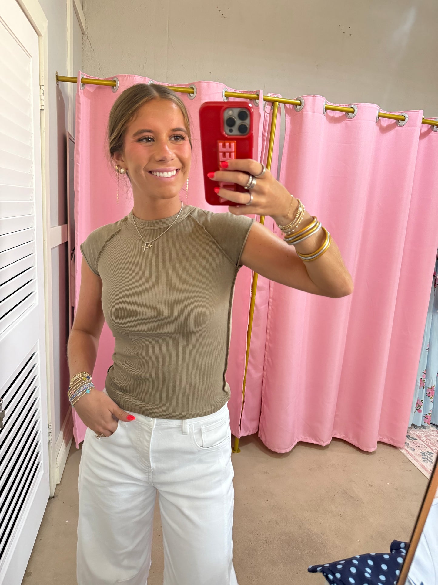 Brown Ribbed Top