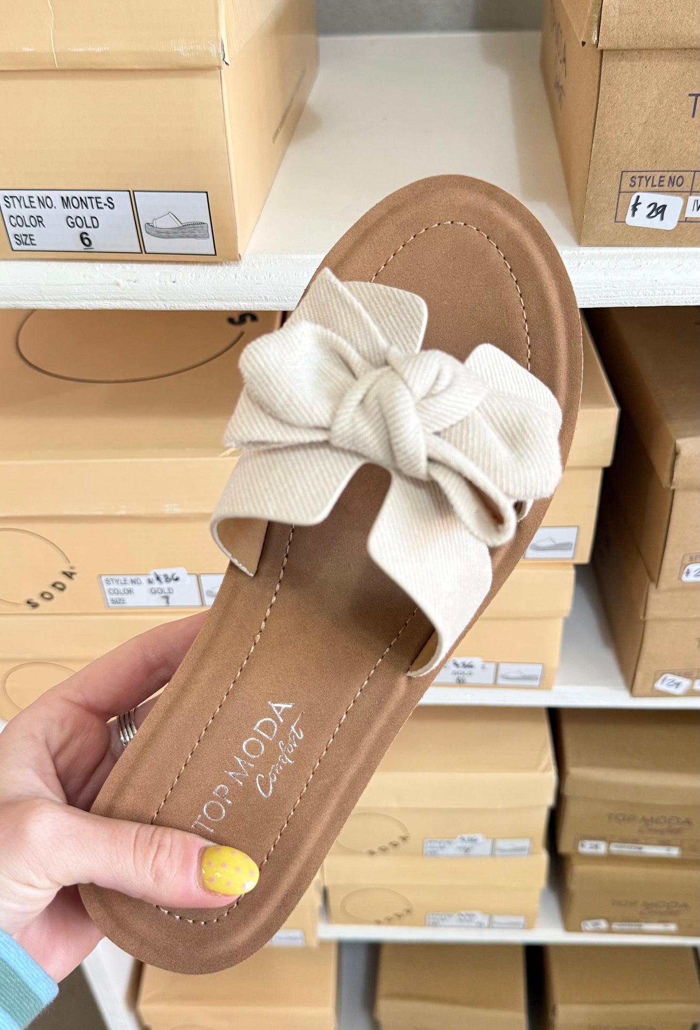 Ivory Bow Sandals