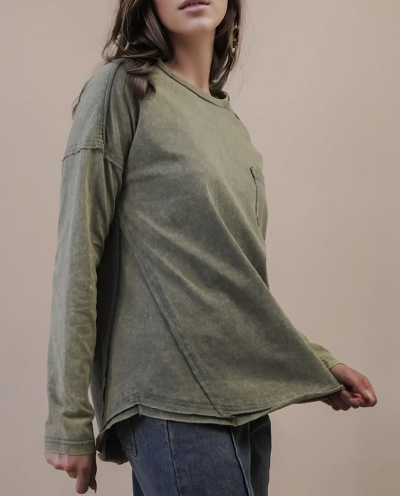 Green Mineral Washed Top