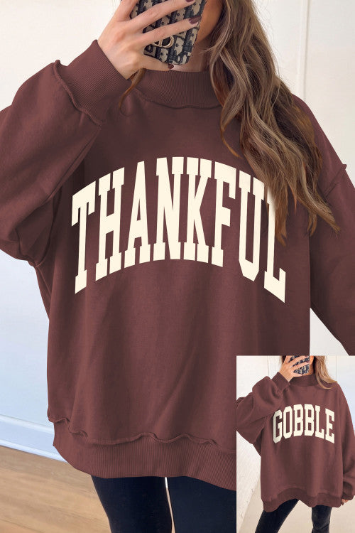 Thankful/Gobble Reversible Mock-Neck