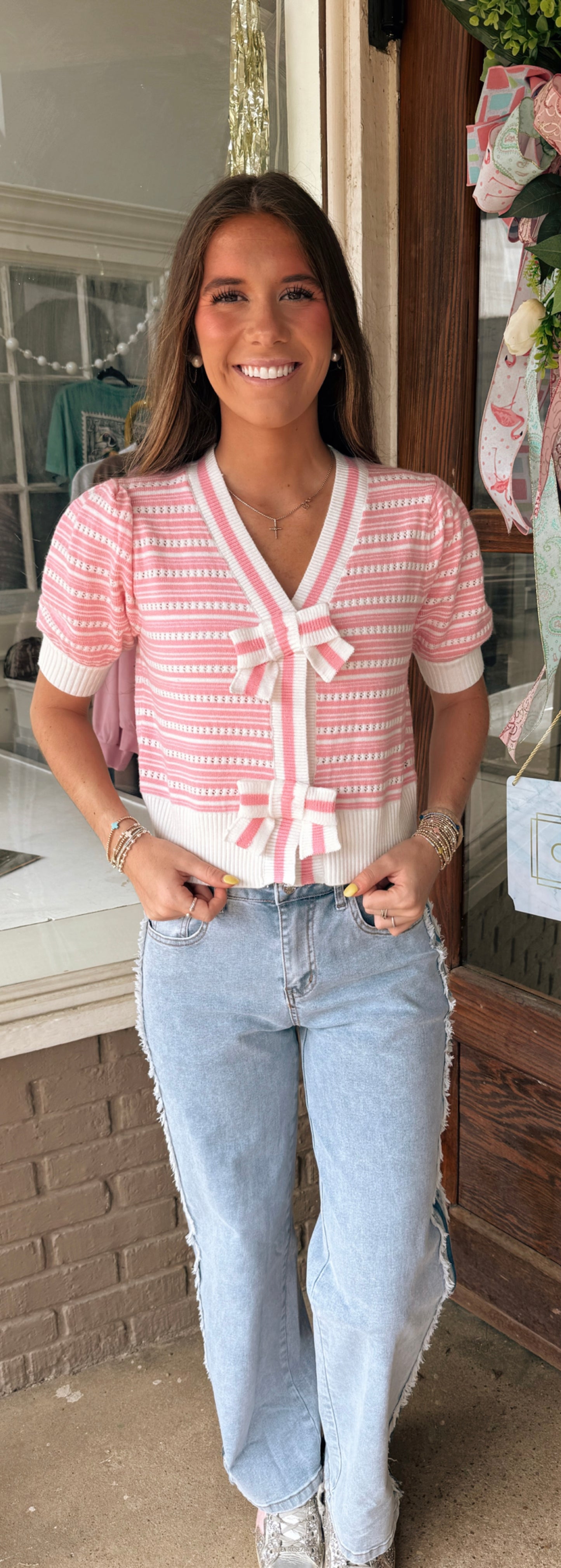 Pink Bow Top