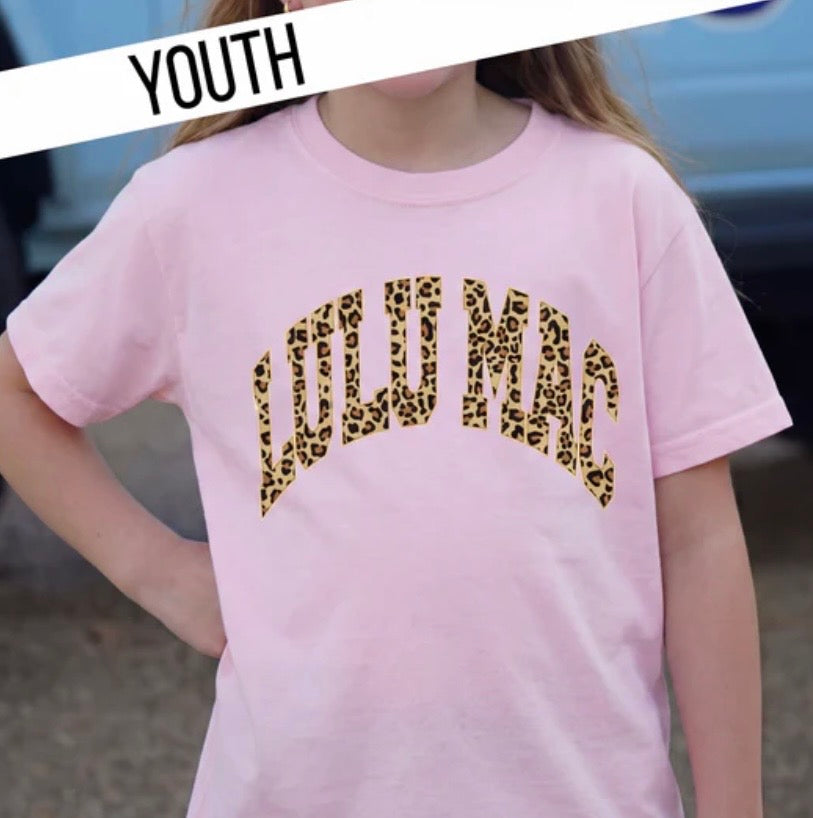 Pink Lulu Mac Youth Leopard Tee