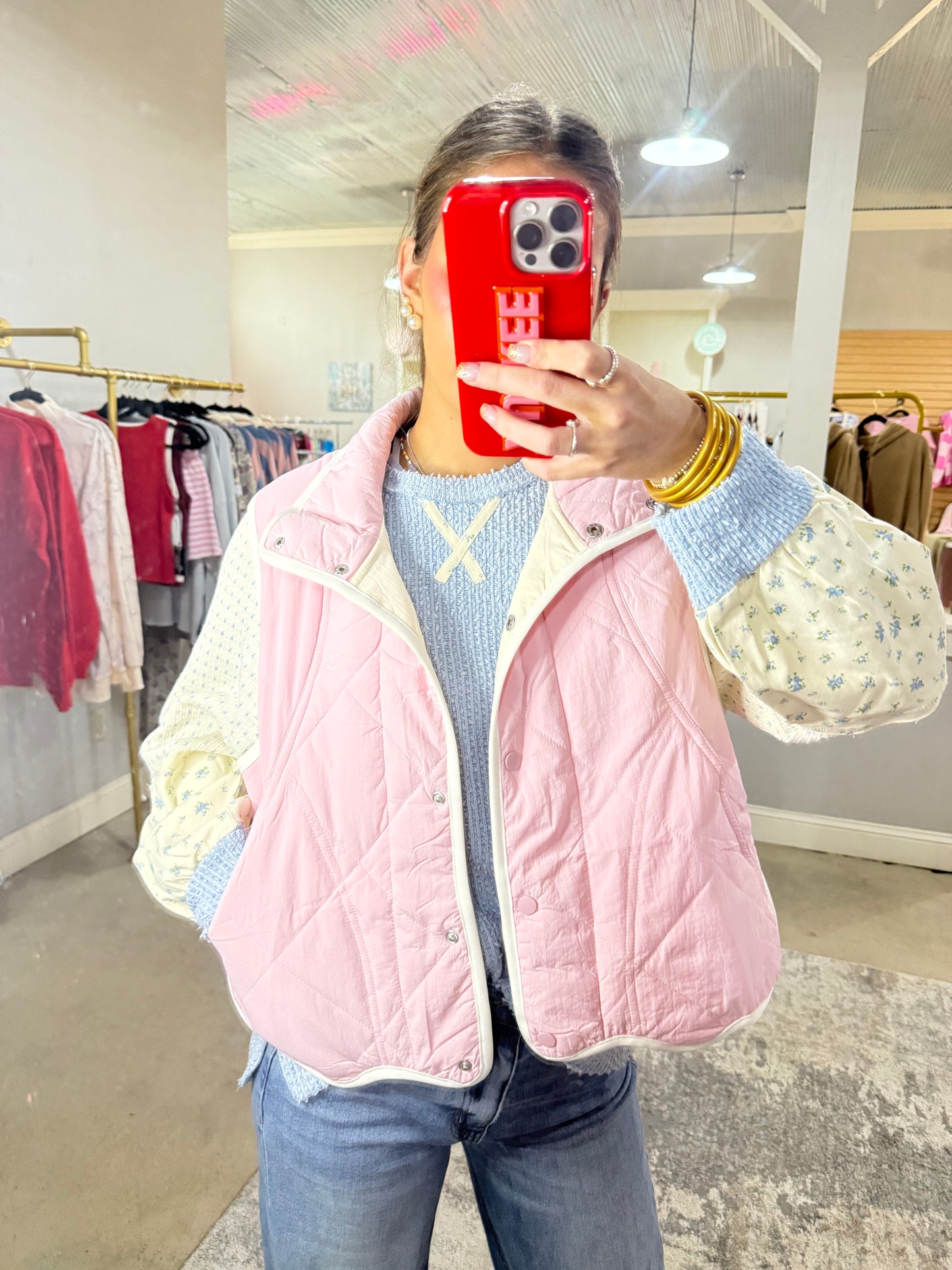 Pink Scallop Vest