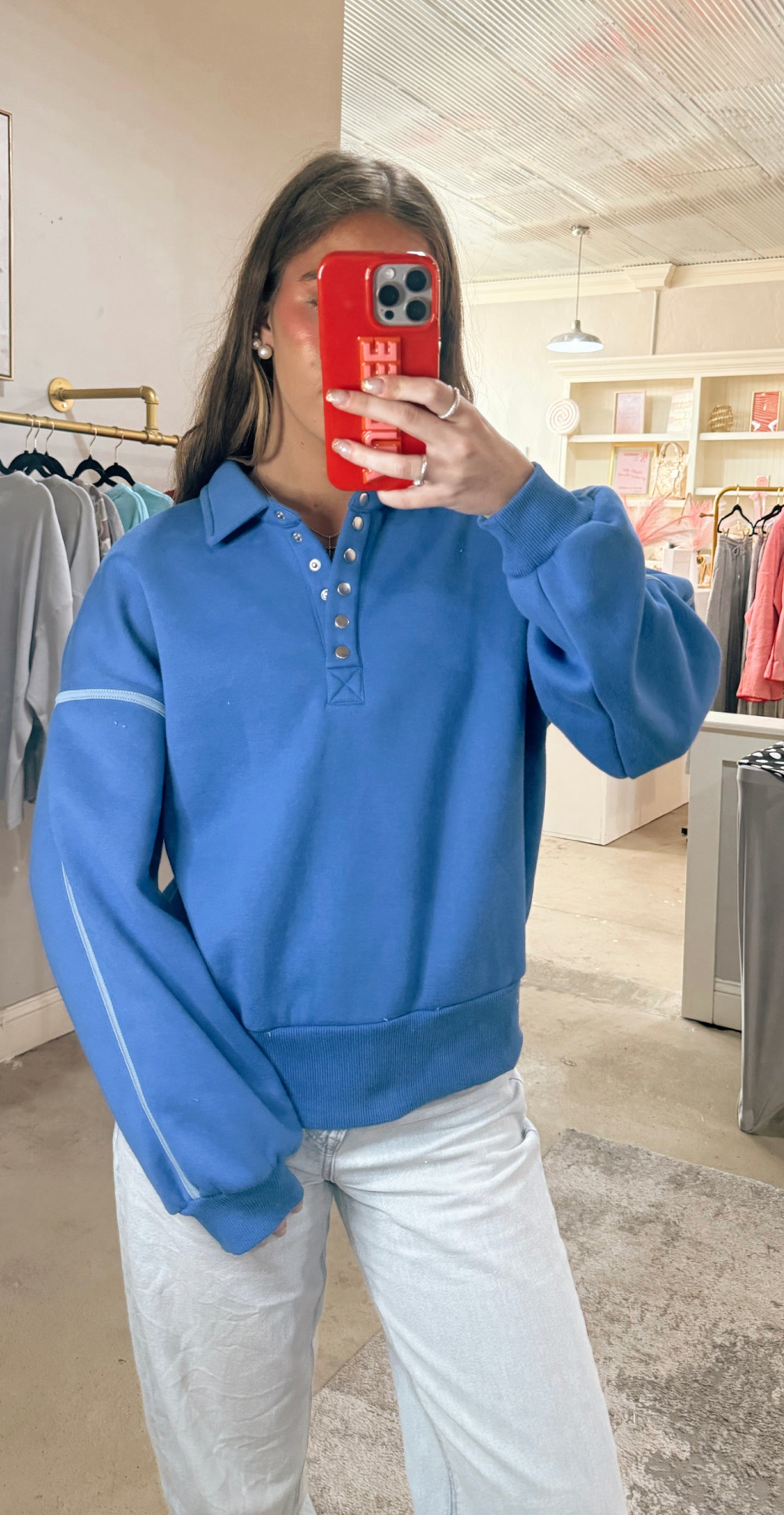 Blue Collared Pullover