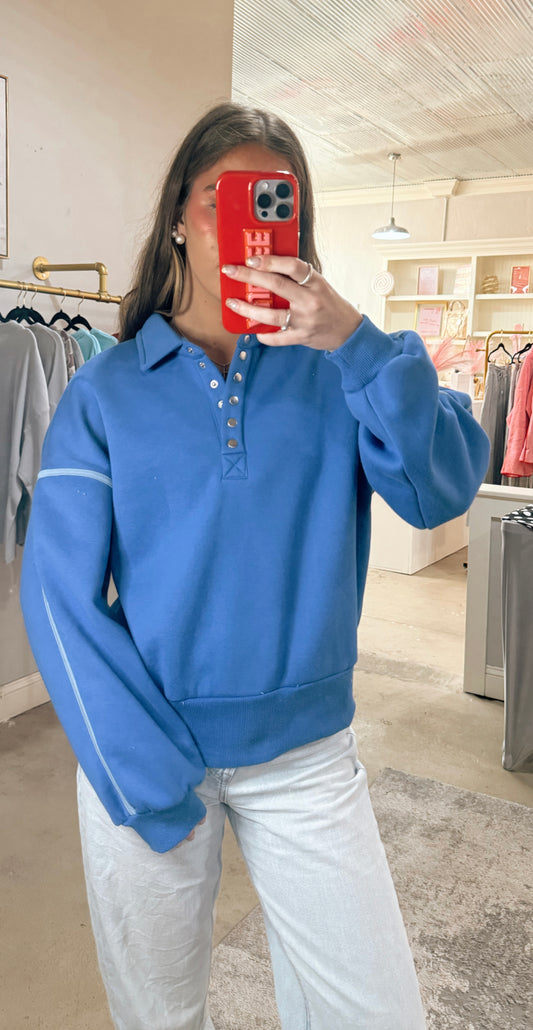 Blue Collared Pullover