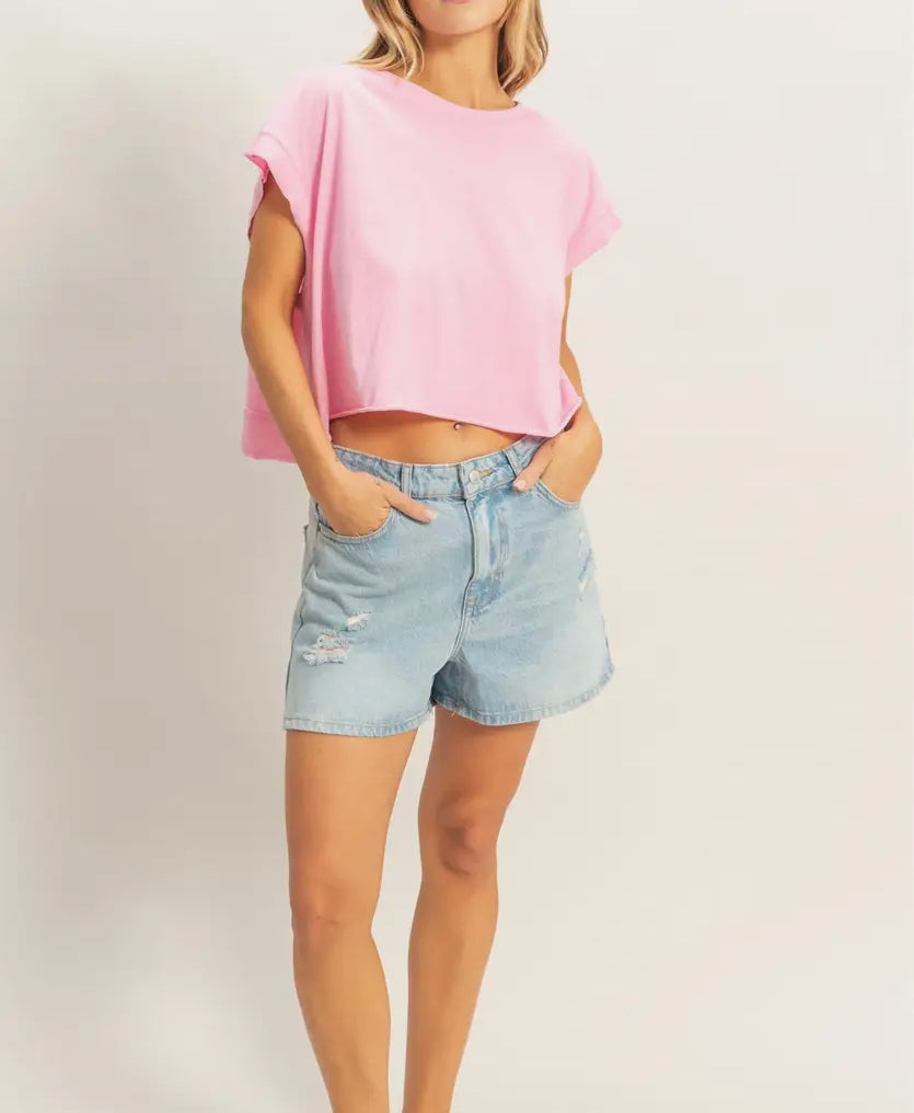 Pink Open Back Top