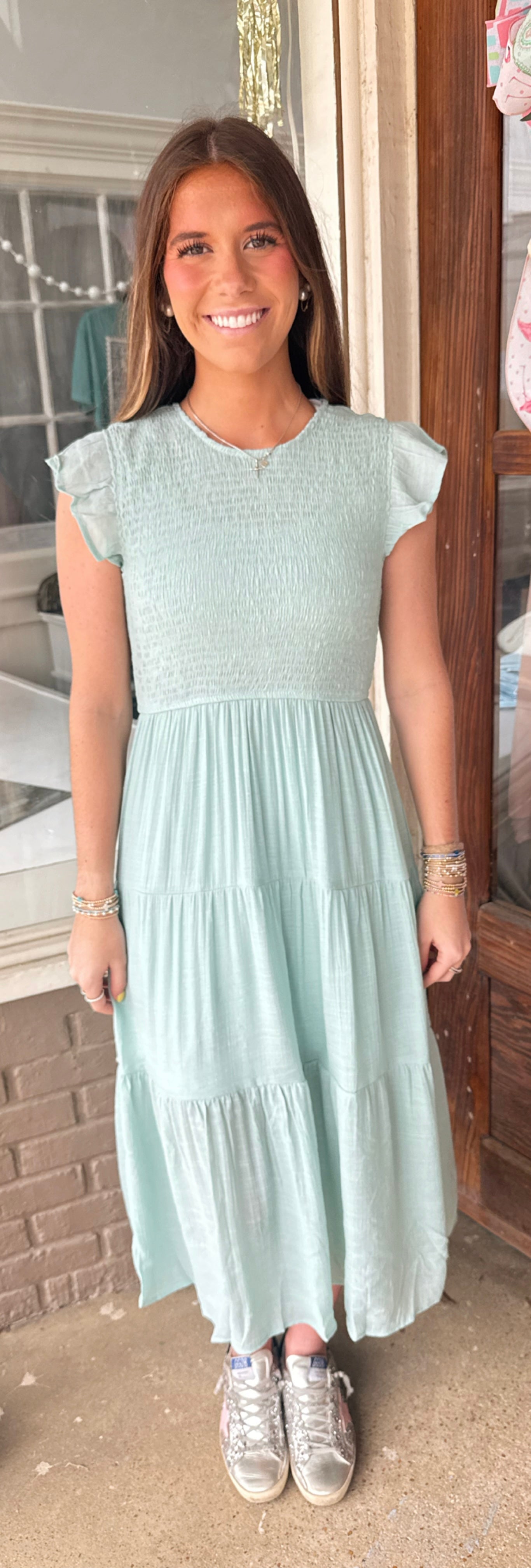 Light Blue Smocked Dress