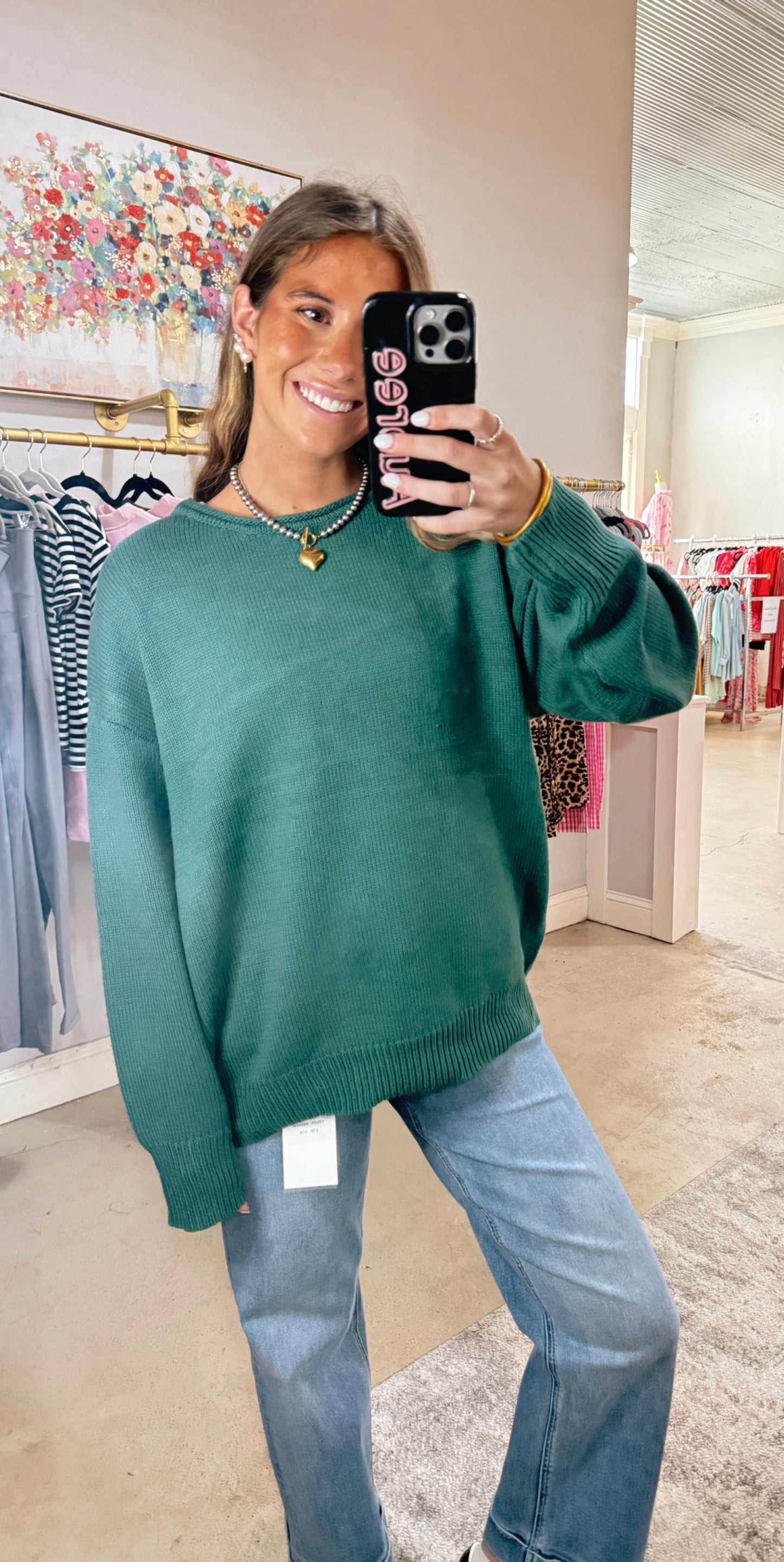 Dark Green Simple Sweater