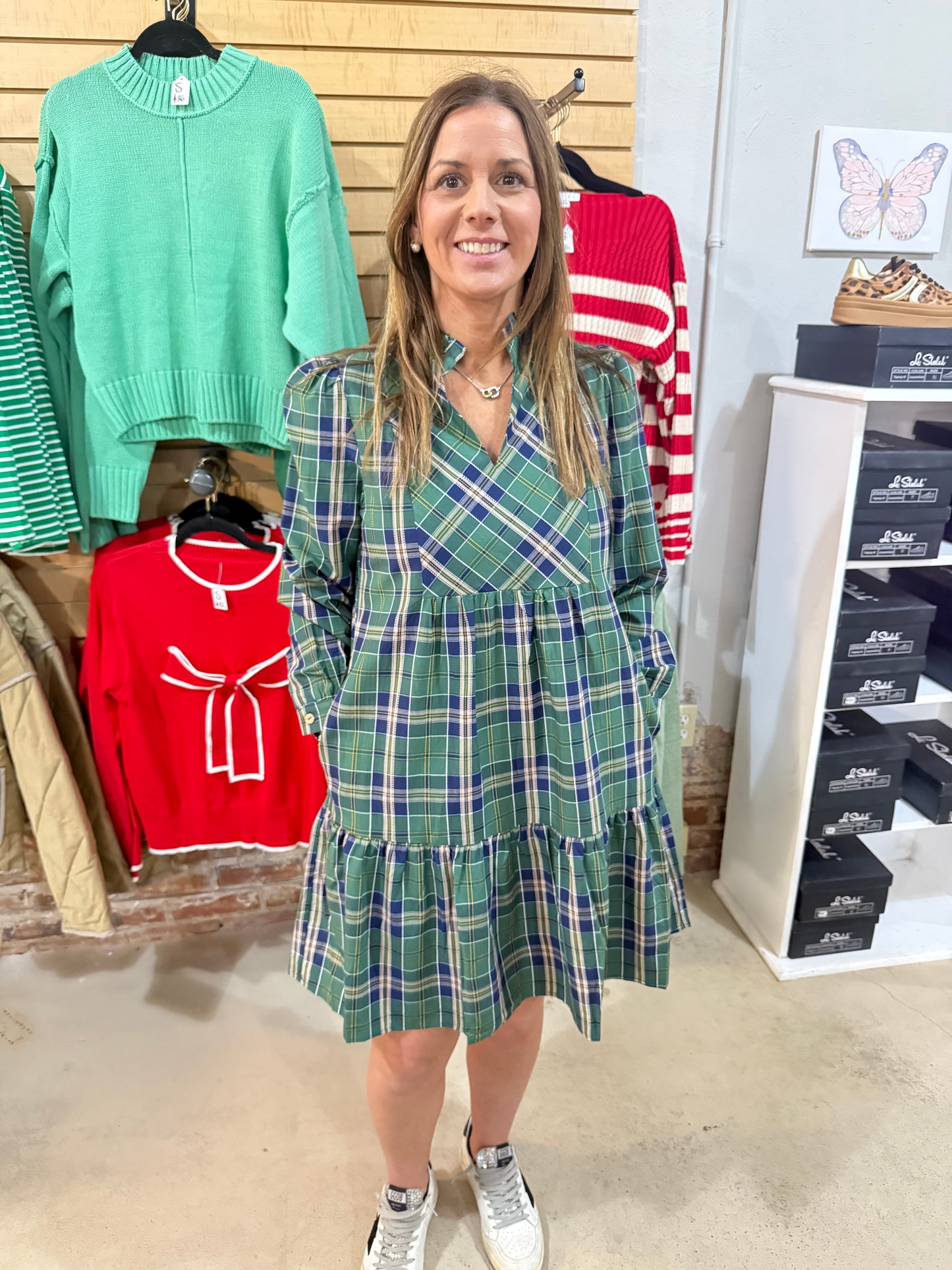 Green Plaid Dress