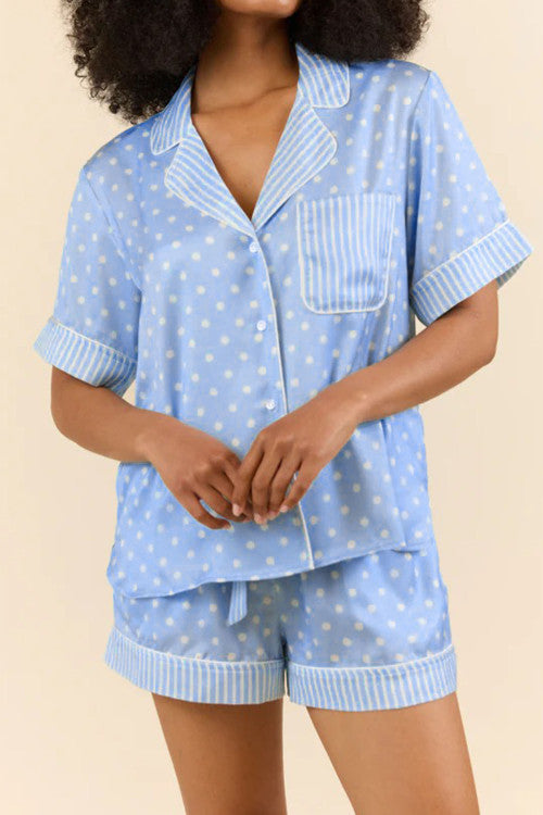 Blue Polka Dot Pajama Set
