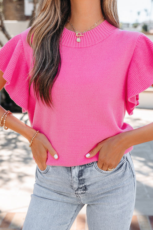 Pink Ruffle Top
