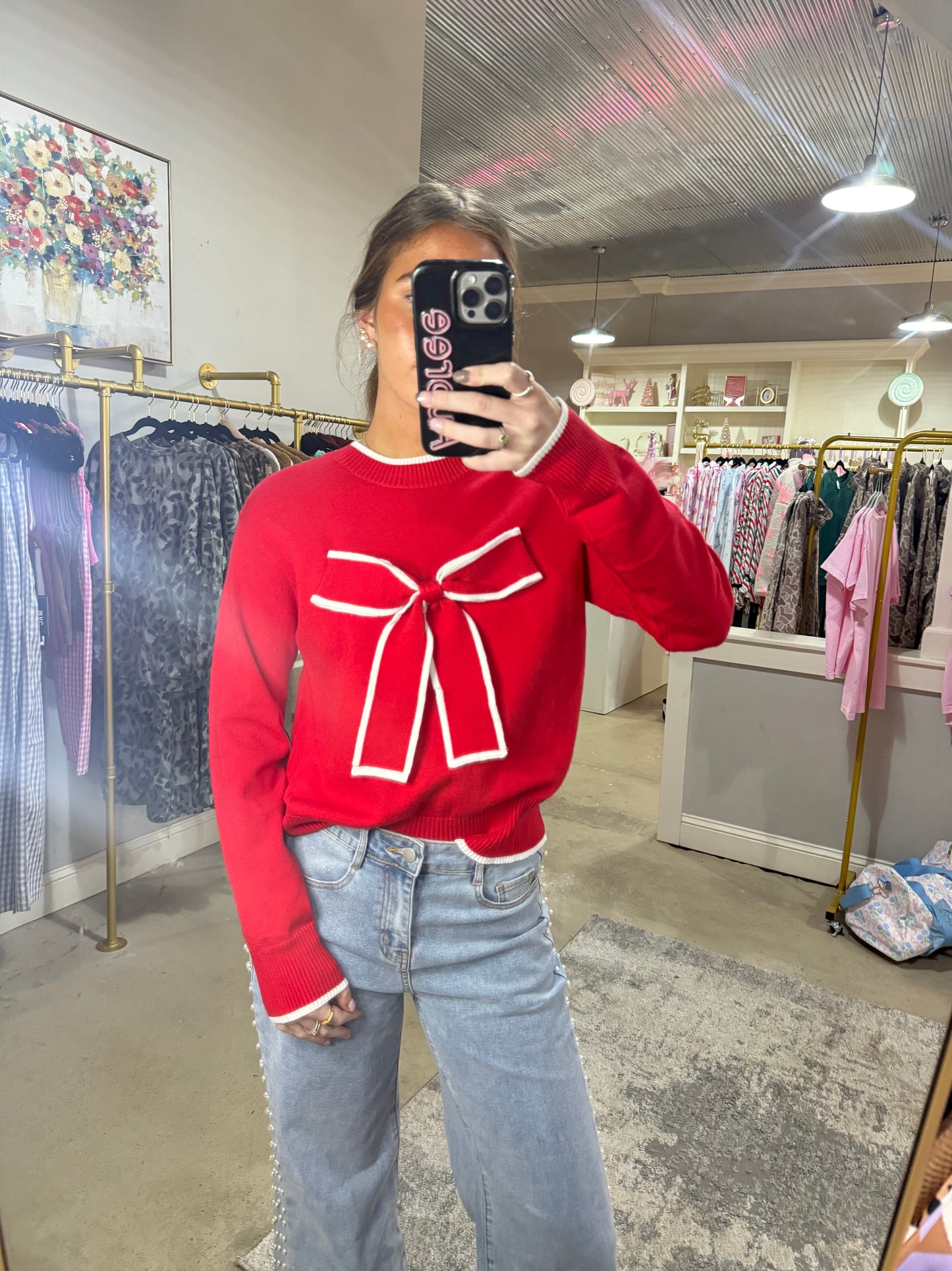 Red Bow Sweater