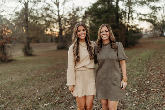 Tan Sweater & Skirt Set
