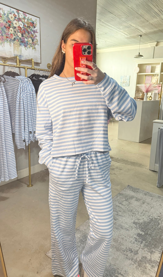 Blue Stripe Lulu Mac Top
