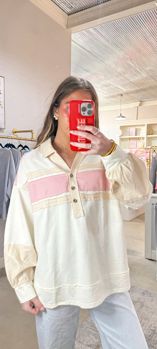 Cream & Pink Top