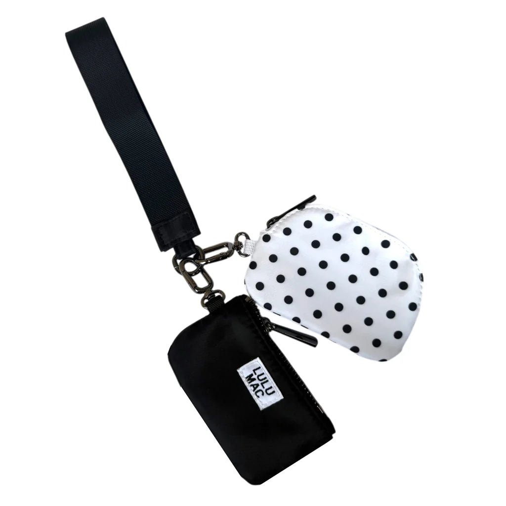Lulu Mac White/Black Dot Wristlet