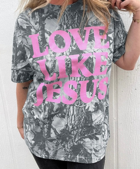 Camo & Pink Love Like Jesus Tee