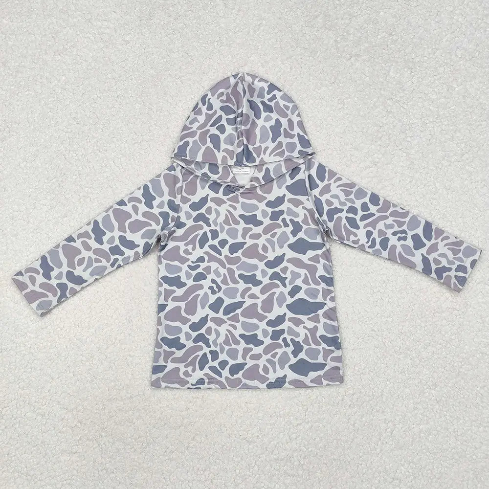 Boys Grey Camo Pullover