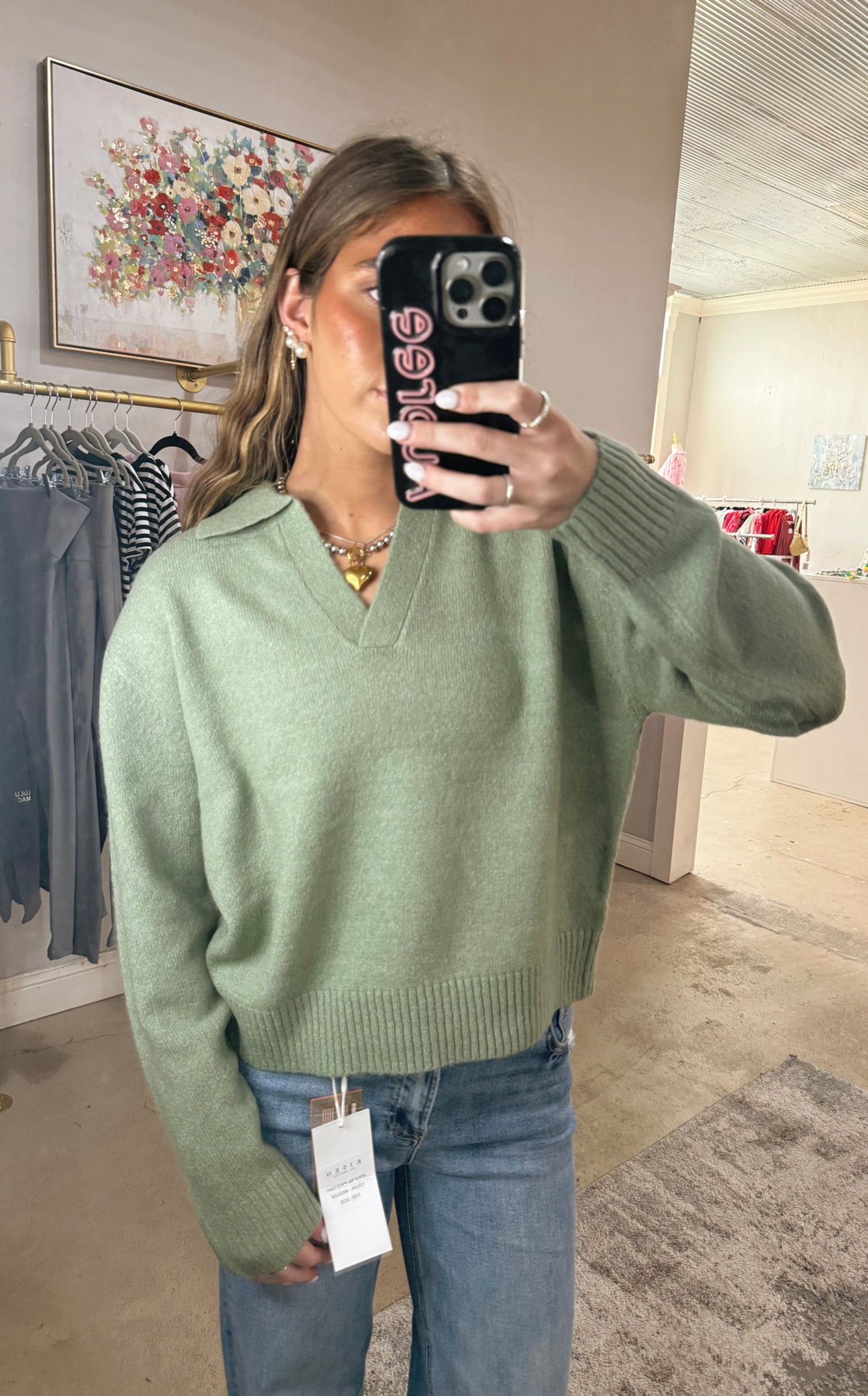 Green Collared Sweater
