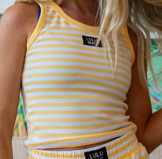 Yellow Stripe Lulu Mac Tank