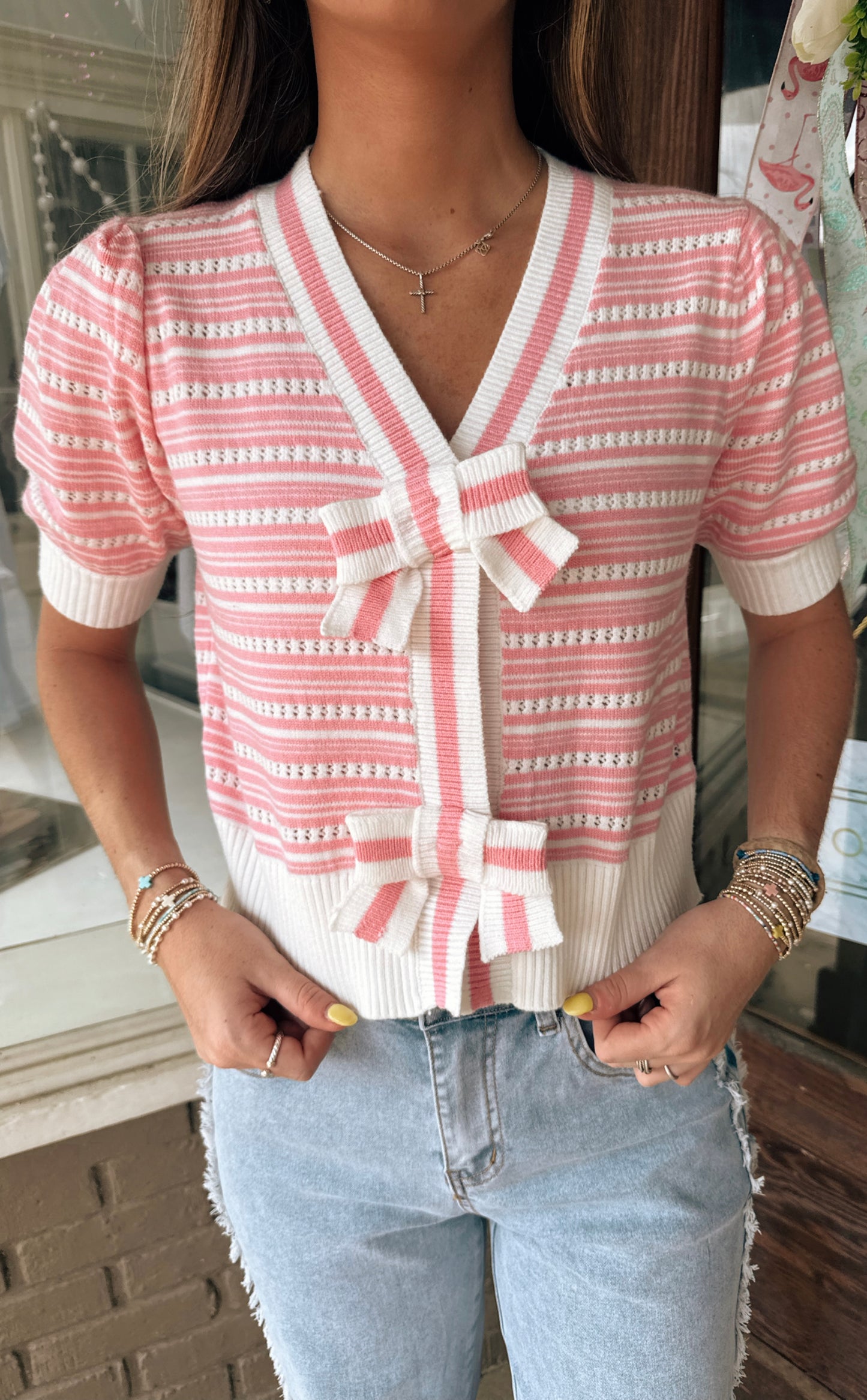 Pink Bow Top