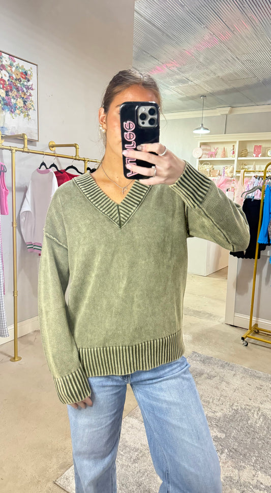 Green Detail Sweater