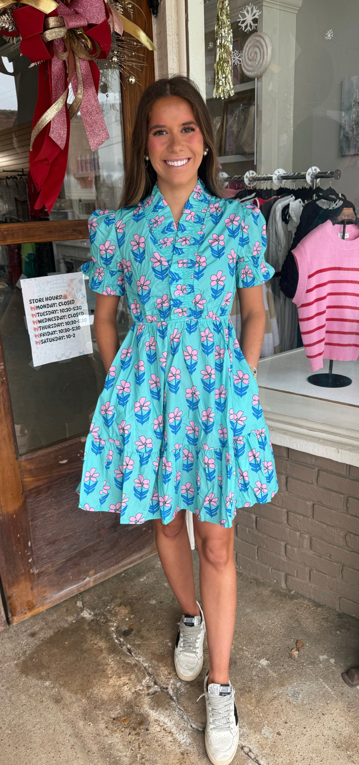 Floral Dress with Puff Sleeves