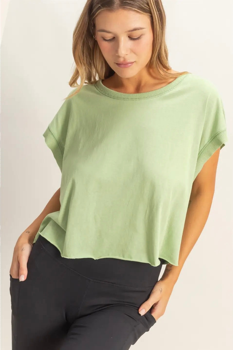 Green Open Back Top