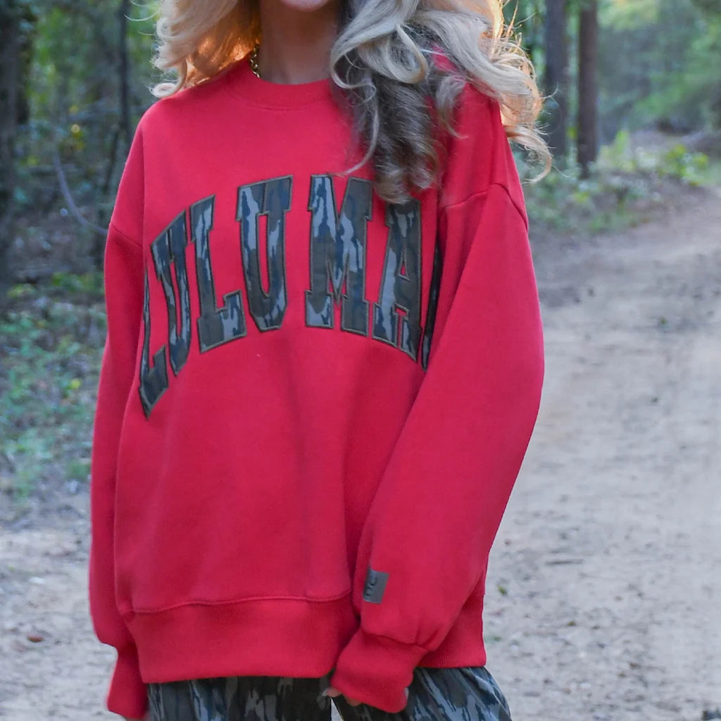 Lulu Mac Red Mossy Oak Bottomland Sweatshirt