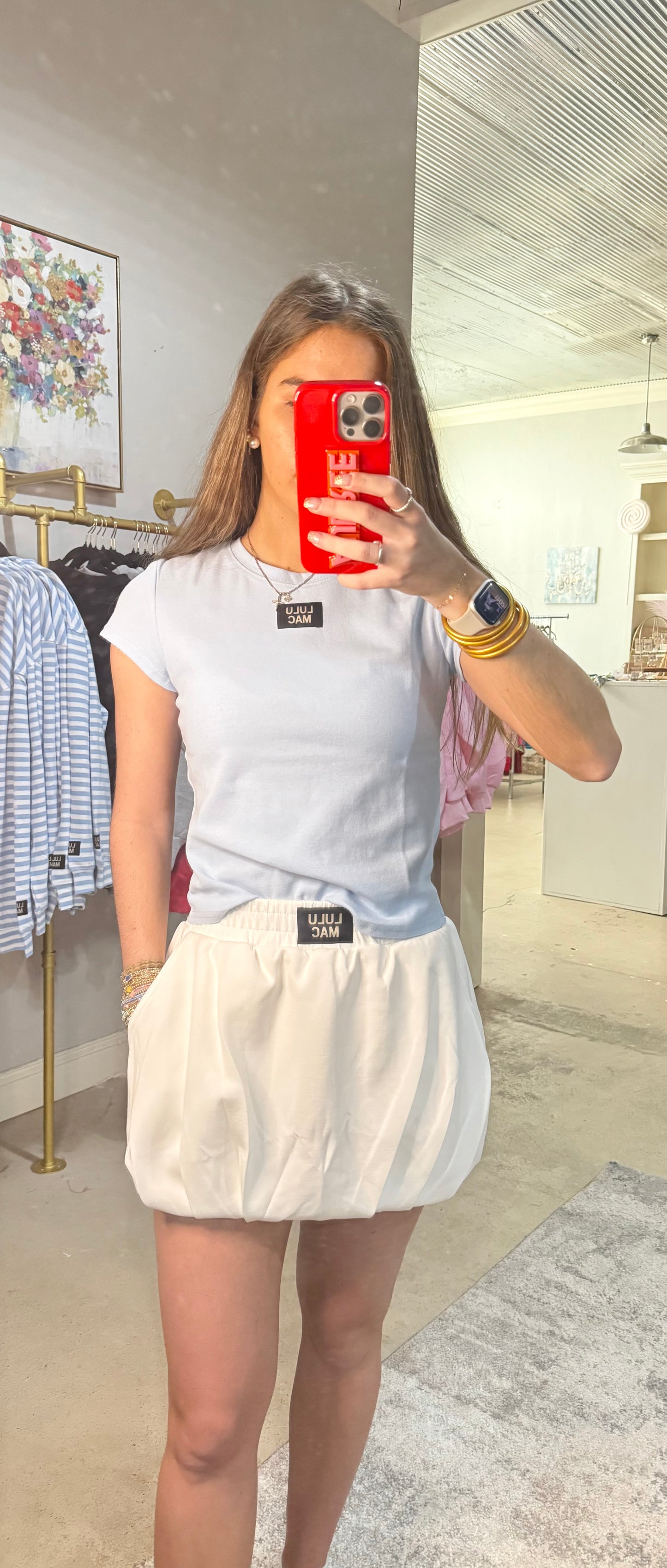 White Lulu Mac Bubble Skirt