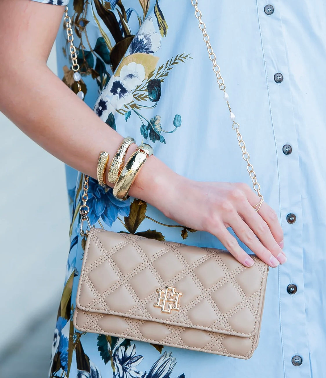 Nude Caroline Hill Clutch Crossbody