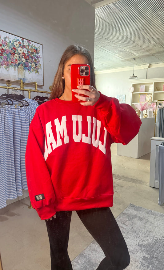 Red & White Lulu Mac Sweatshirt