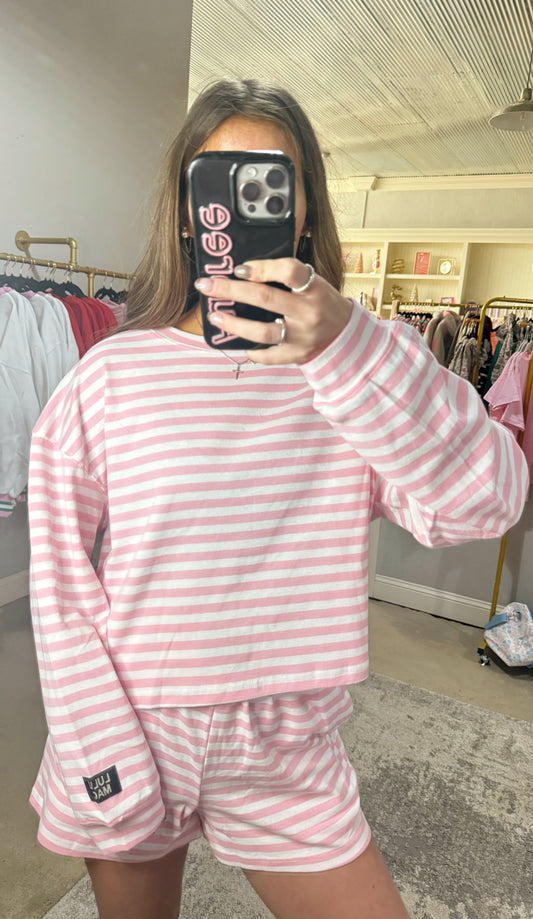 Pink Stripe Lulu Mac Top