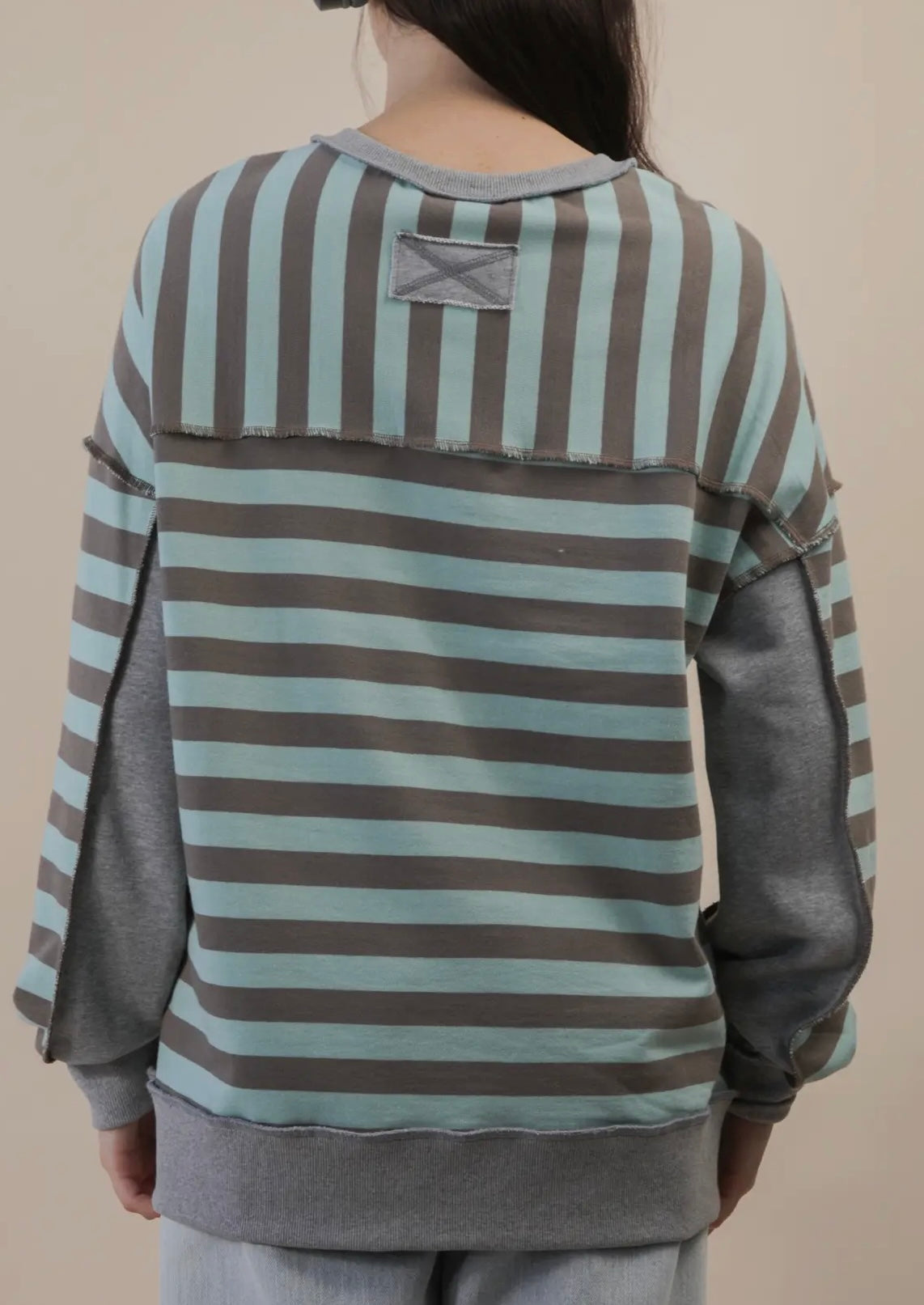 Blue & Brown Stripe Top