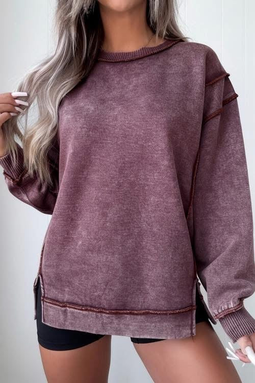 Mineral Washed Maroon Top