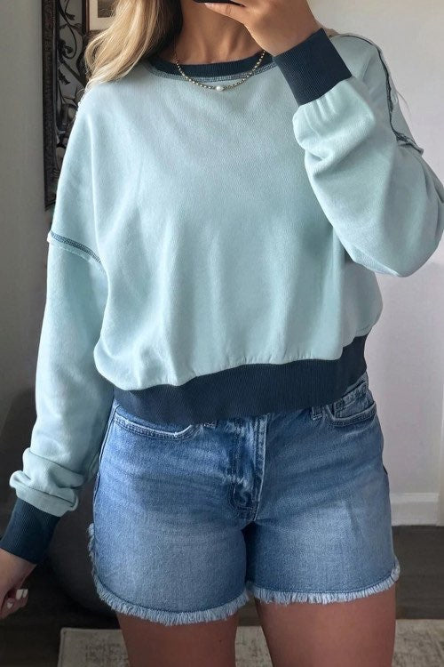 Blue Detail Top