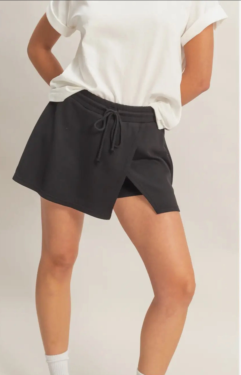 Black Drawstring Skort