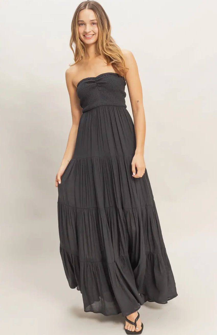 Black Strapless Maxi Dress