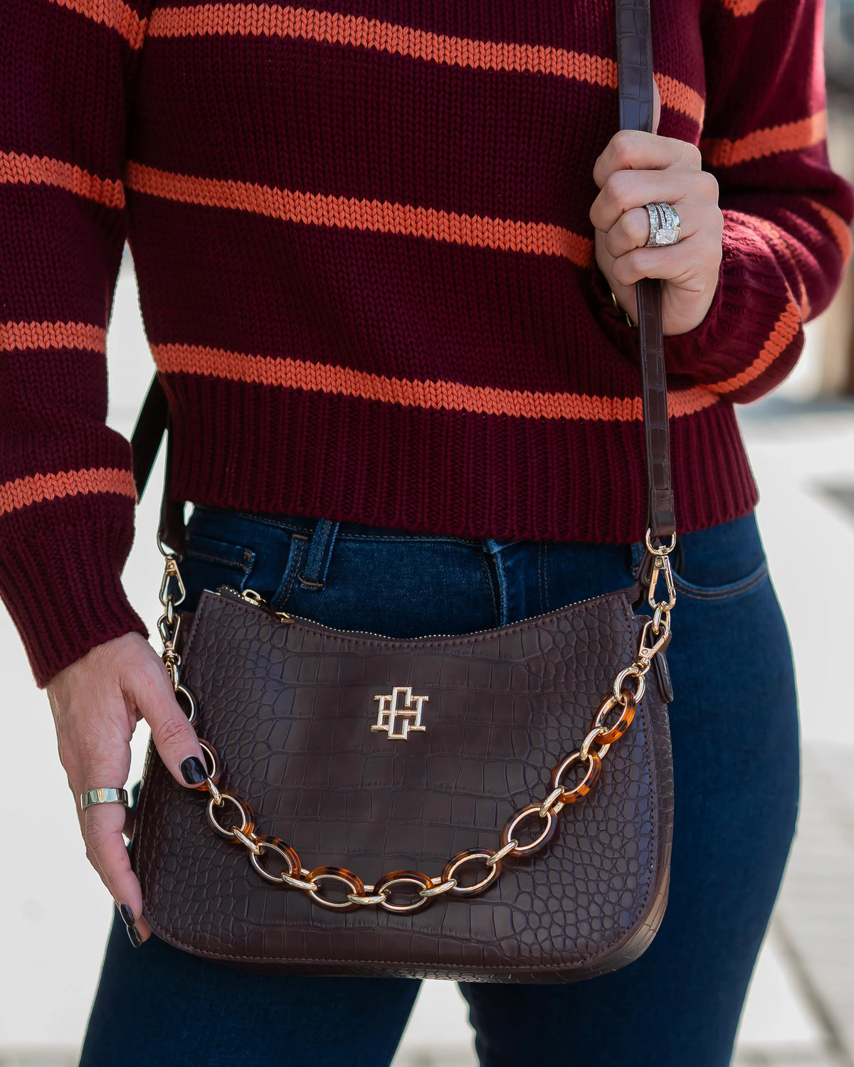 Caroline Hill Chocolate Charlee Crossbody Bag