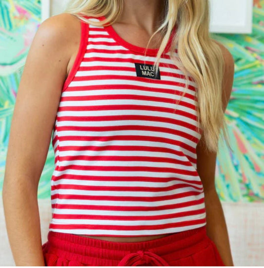 Red Stripe Lulu Mac Tank